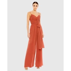 NWT Ieena for Mac Duggal Ruched Sleeveless Tie Jumpsuit - size XS